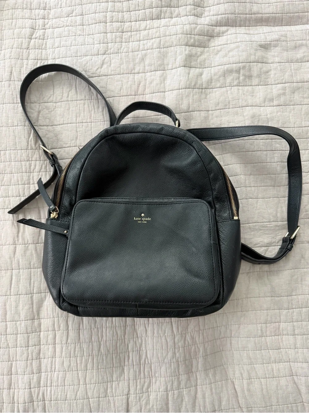 kate spade Black Pebbled Leather Mini Backpack